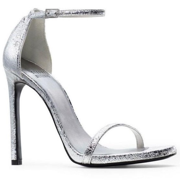 Stuart Weitzman Shoes - Stuart Weitzman silver textured Nudistsong sandals Size 6